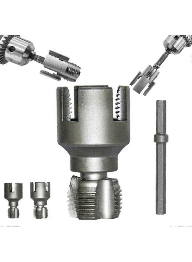 طقم أدوات تسنين مواسير PVC عدد 3 قطع بتصميم 2 في 1، مقاس 1/2 و3/4 بوصة لتسنين داخلي وخارجي مدمج، متوافق مع الدريل الكهربائي، مصنوع من سبائك فولاذ 40Cr لمواسير PPR وPVC والبلاستيك - Image 1